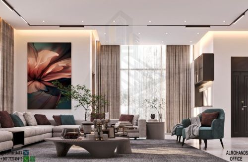 تصميم داخلي مودرن لصالة معيشة