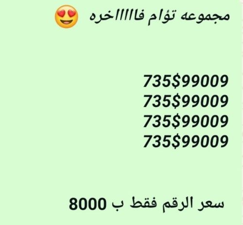 مجموعة ارقام توام 73 يو فاخرة