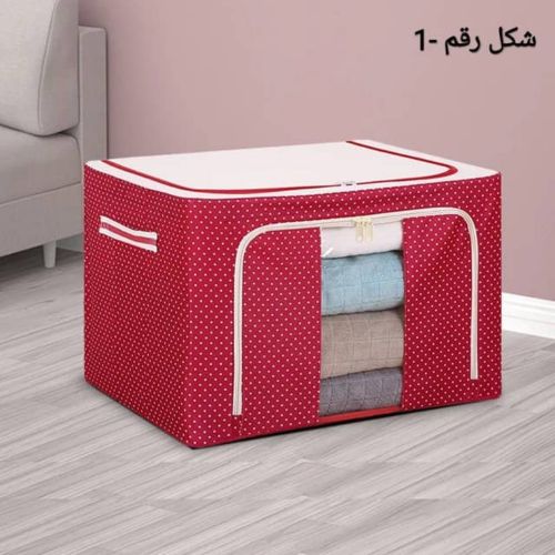 *صندوق تخزين ملابس قماش مع اطار