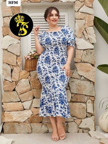 فستان قماش قطن 1XL.2XL.3XL.4XL