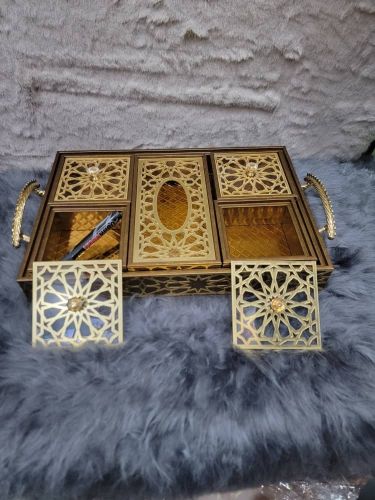 طقم تقديم فاخر للمكسرات والحلويات