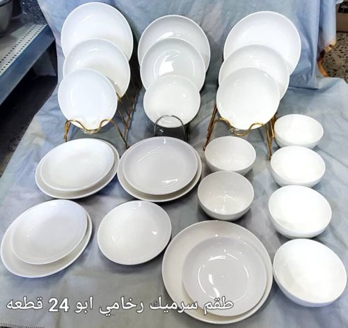 عررض.سفرة.عشاء.سراميك.ابيض.صافي