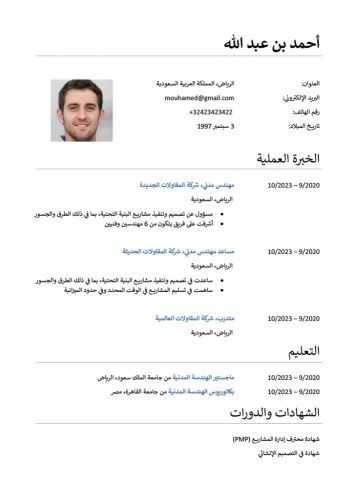 تصميم سيرة ذاتية إحترافية