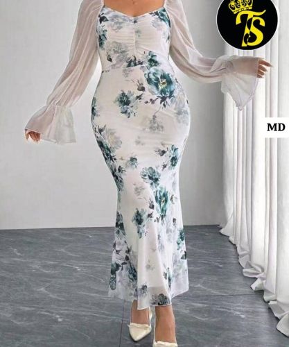 فستان نسائي سهرات 3الوان كلاسيكي