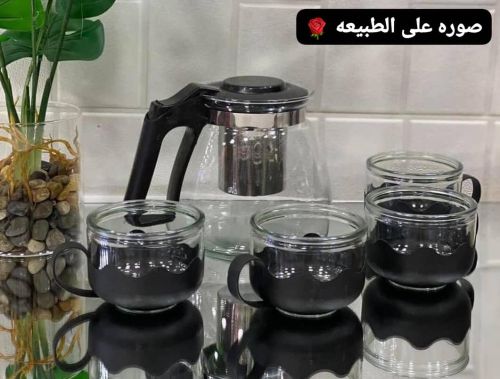 طقم كتلي زجاج مع 4اكواب زجاج