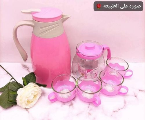 طقم زجاج فاخر لحفظ وتقديم الشاي
