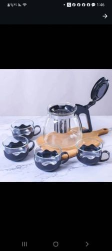 *طقم كتلي زجاج مع 4اكواب زجاج