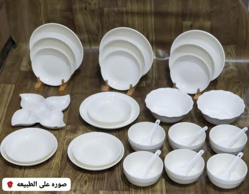 طقم سفره سراميك 30 قطعه ابيض