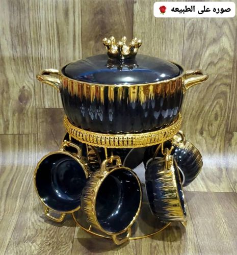 طقم فناجيل  سراميك مع سياسر ملكي*