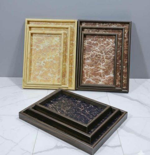 طقم صحون تقديم خشبية –