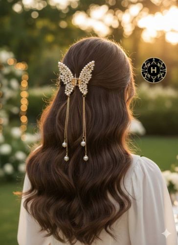 كماشات شعر ذهبي مع فصوص زركون بظا