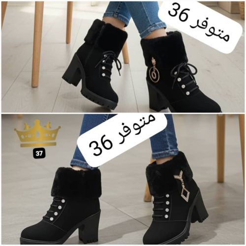 جزمات نسائيه بكعب مكتنز **مزين ب