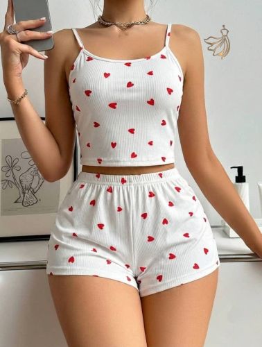 بجامات نسائية شورت مزينه