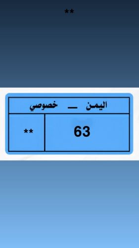 لوحة سيارة 63 خصوصي
