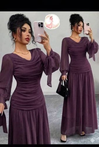 فستان سهرة أنيق ملكي، يتميز بتصمي