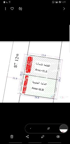 قطعتين اراضي مساحت كل قطعه8لبن حر