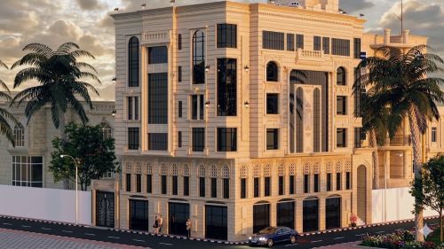 تصميم واجهة مبنى سكني اداري